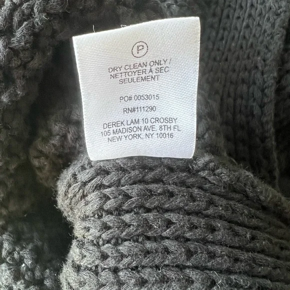 Derek Lam 10 Crosby Black Knit V-Neck Lace Up Sweater, size M - Picture 9 of 9